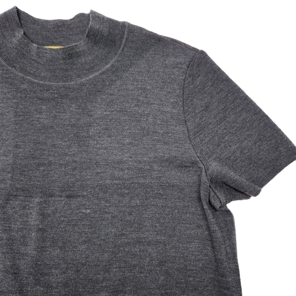 St. John Wool Sweater Short Sleeve Charcoal Gray, Size Large - Picture 4 of 16